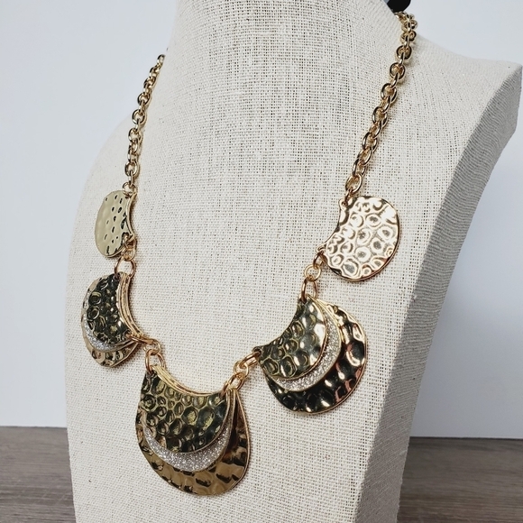 APT 9 GOLD‎ SPARKLY STATEMENT NECKLACE NEW - Picture 8 of 11